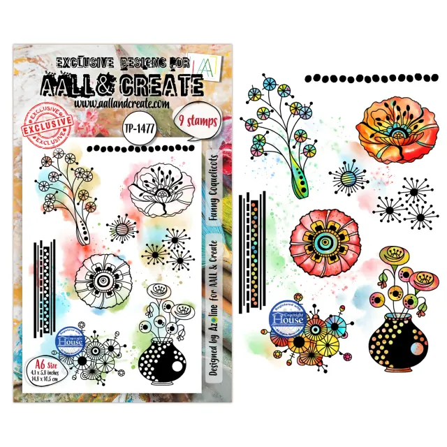 AALL and Create TP-1477 Funny Coquelicots Stempelset A6 clear