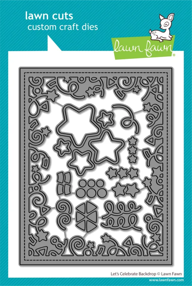 Lawn Fawn Lawn Cuts Let's Celebrate Backdrop Stanze Konfetti