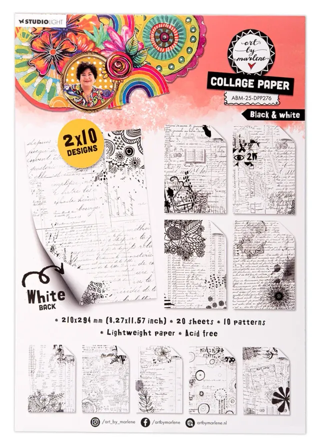 StudioLight Art by Marlene 2025 Collagepapier Schwarz-Weiß A4
