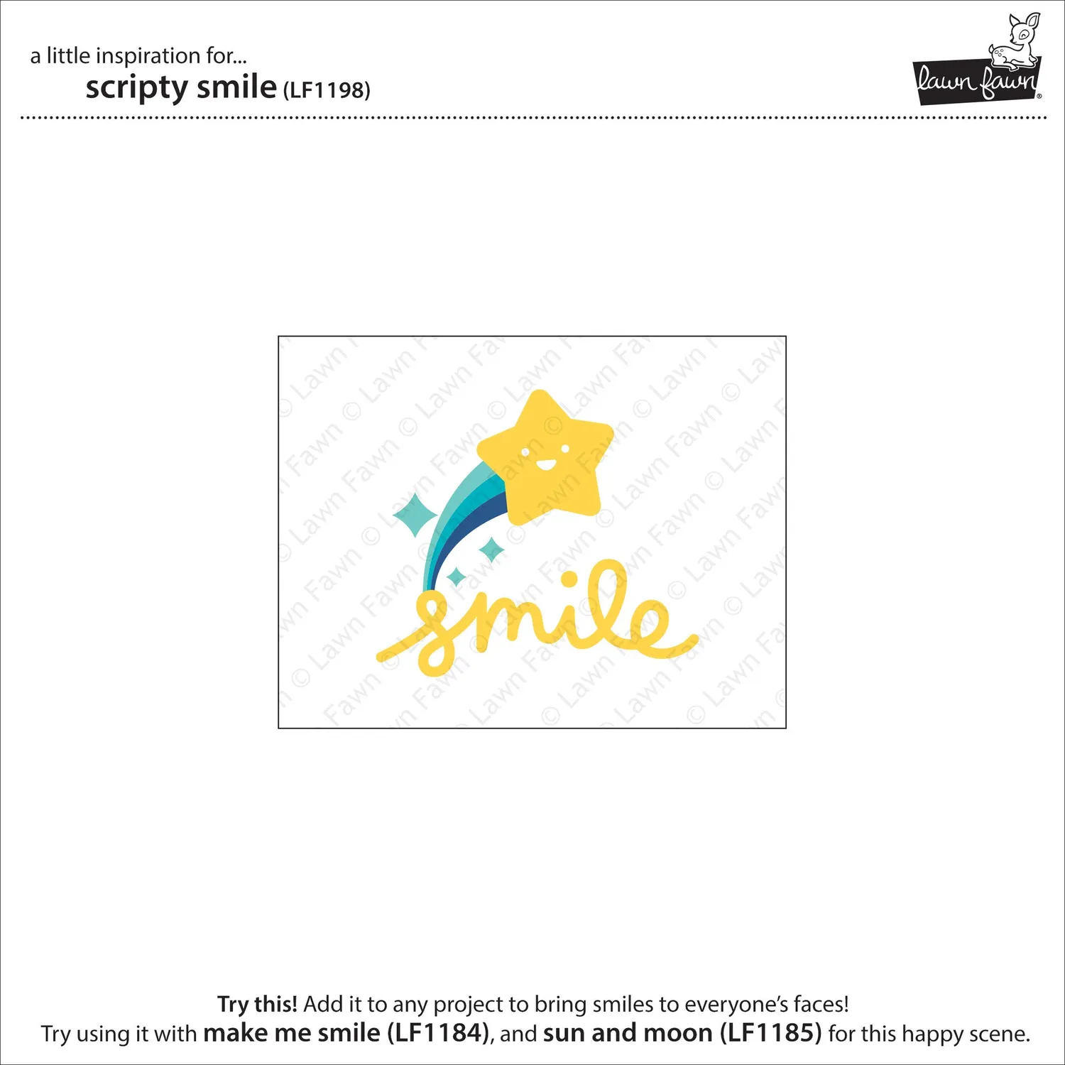 Lawn Fawn Scripty Smile LF1198 Stanzschablone 8,9 cm Schreibschrift