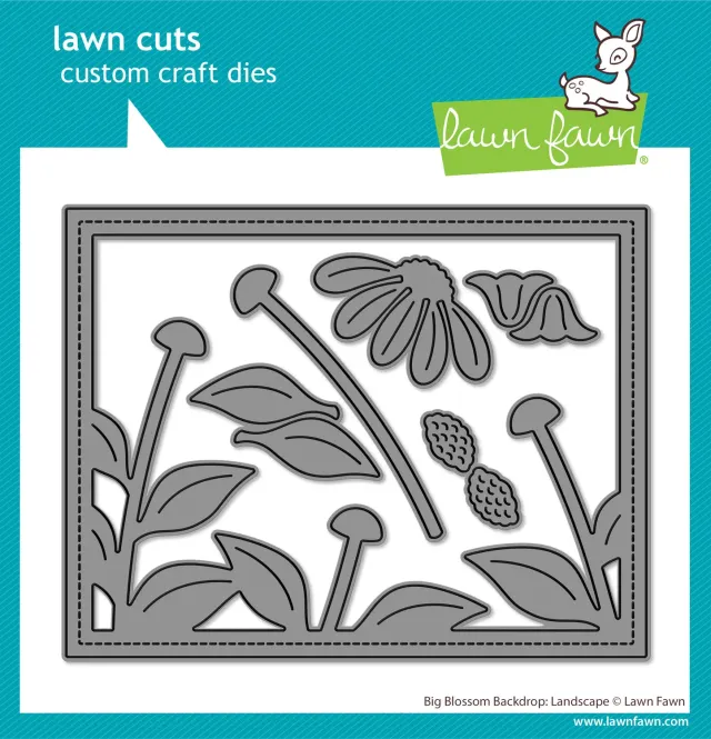 Lawn Fawn Big Blossom Backdrop LF4052 Stanzschablonen quer