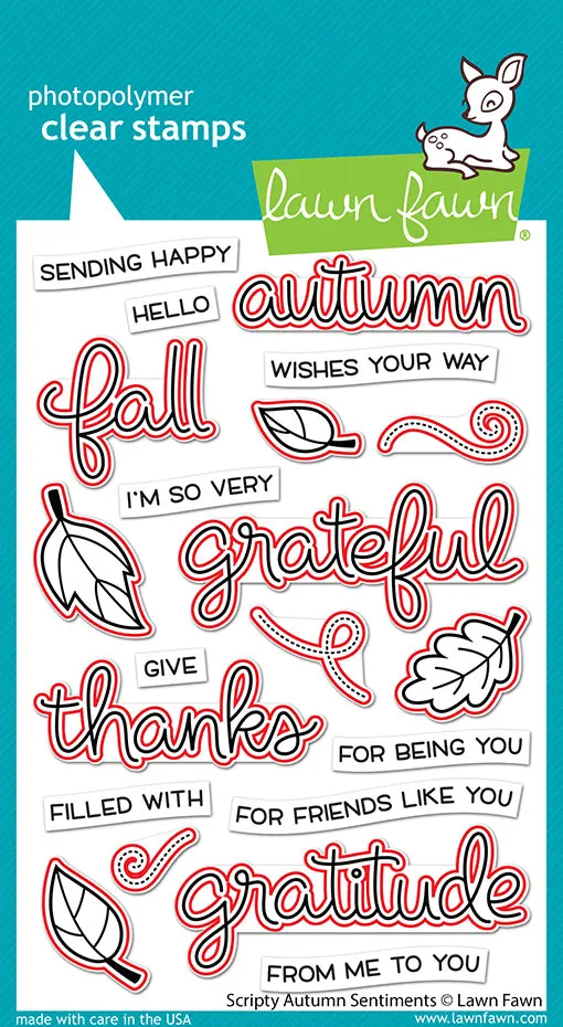Lawn Fawn Scripty Autumn Sentiments LF2663 Stanzschablonen