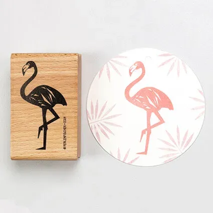 Perlenfischer Flamingo Stempel 59 x 31 mm Holz