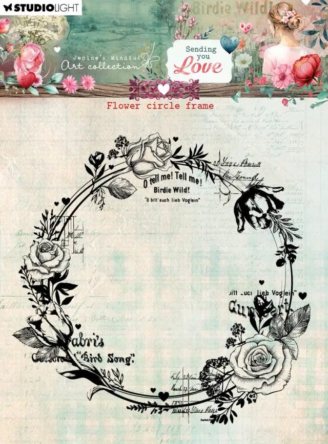StudioLight Sending You Love Flower Circle Clear Stamp