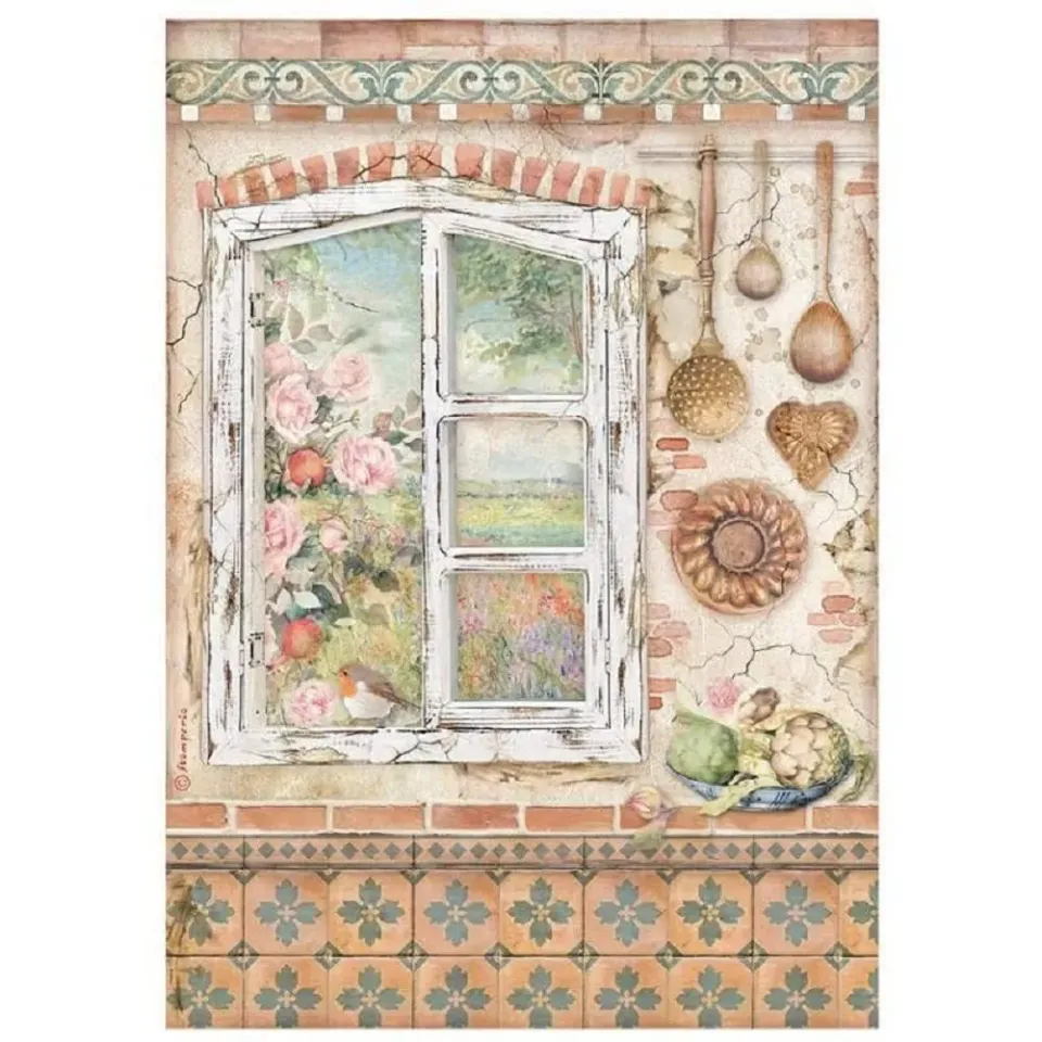 Stamperia Casa Granada Window Reispapier A4 für Decoupage