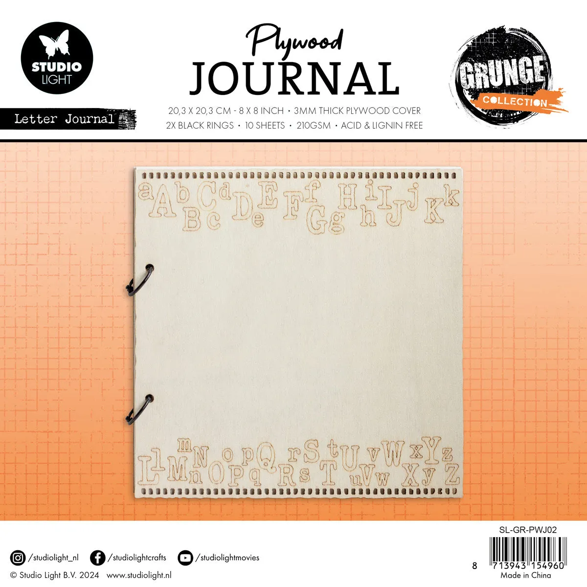 StudioLight Grunge Sperrholz-Journal Buchstaben Letter