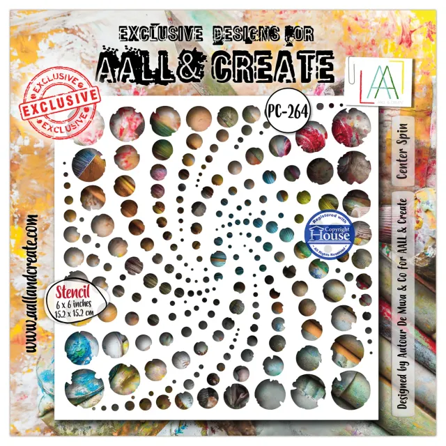 AALL and Create PC-264 Center Spin Schablone 15x15 cm Wirbel