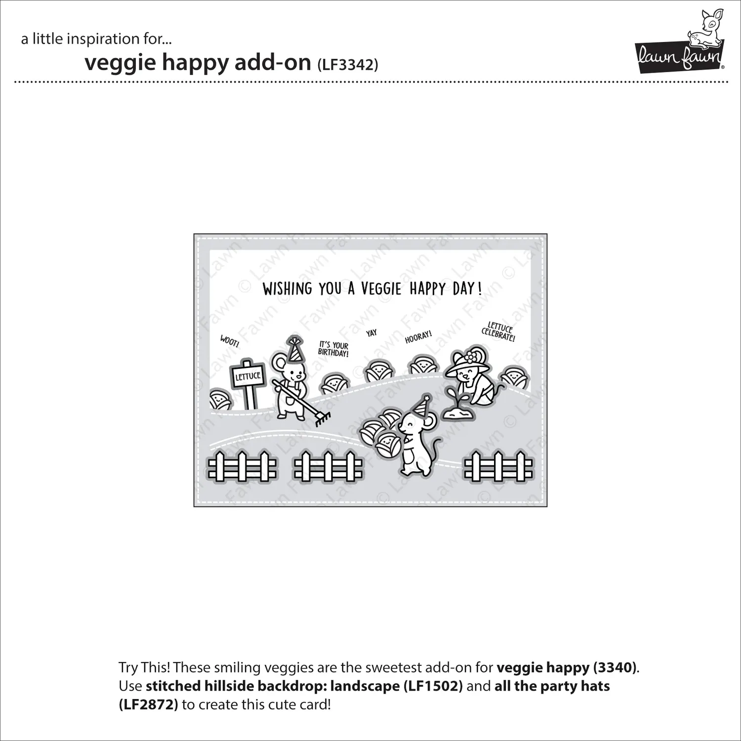 Lawn Fawn Veggie Happy Add-On Stempelset Gemüse
