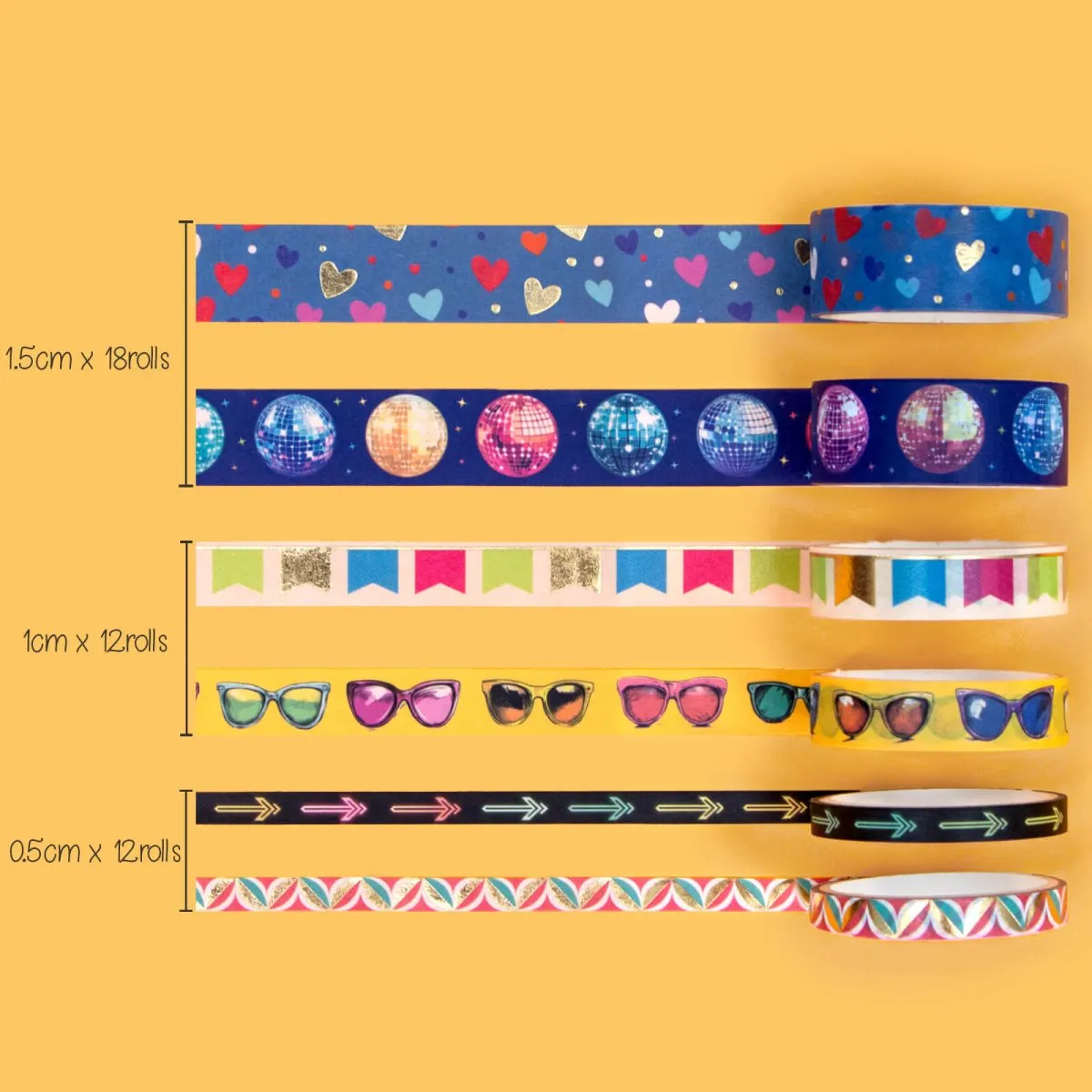 Ieebee Candy Washi Tape Set 42 Rollen Früchte Schmetterling