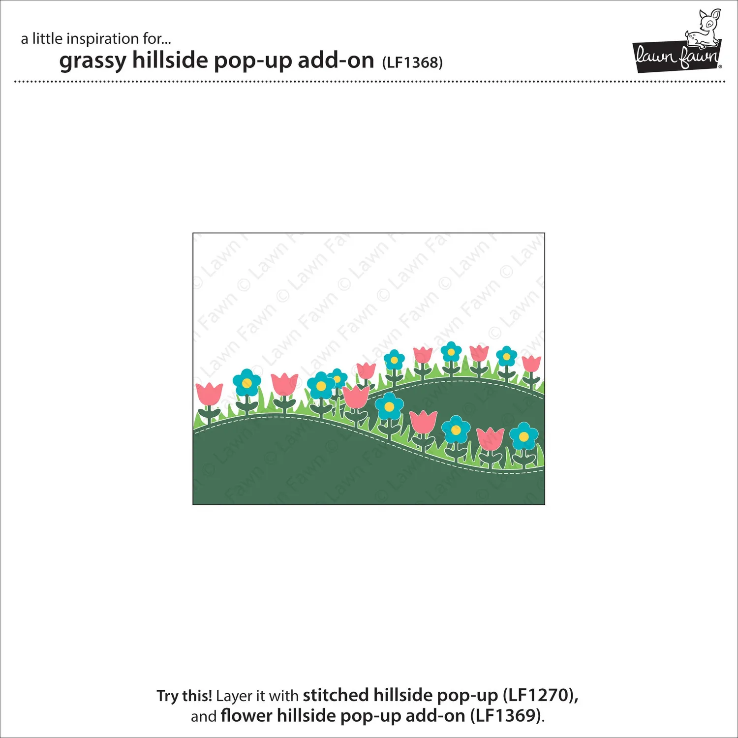 Lawn Fawn Grassy Hillside Pop-Up Add-On LF1368 Stanze