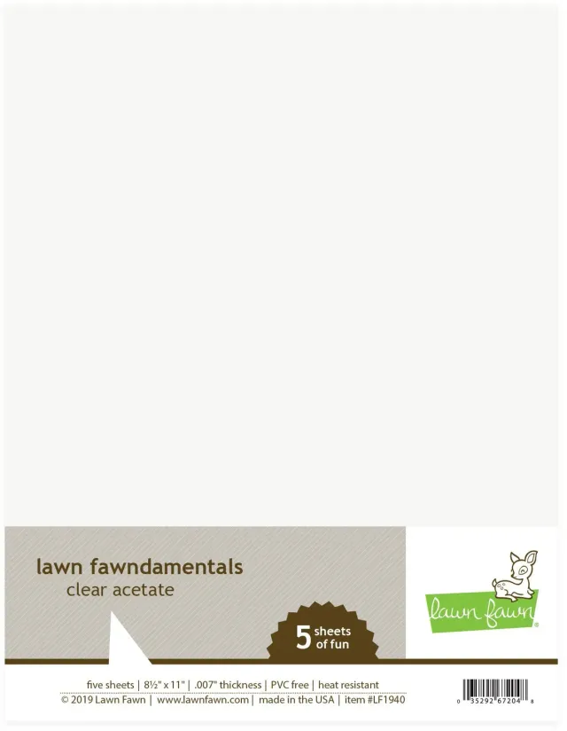 Lawn Fawn Acetate LF1940 Acetatfolie 5 Blatt transparent