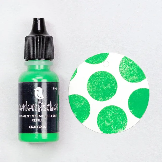 Perlenfischer Pigment Ink Refill Stempelfarbe Grass Green 14ml