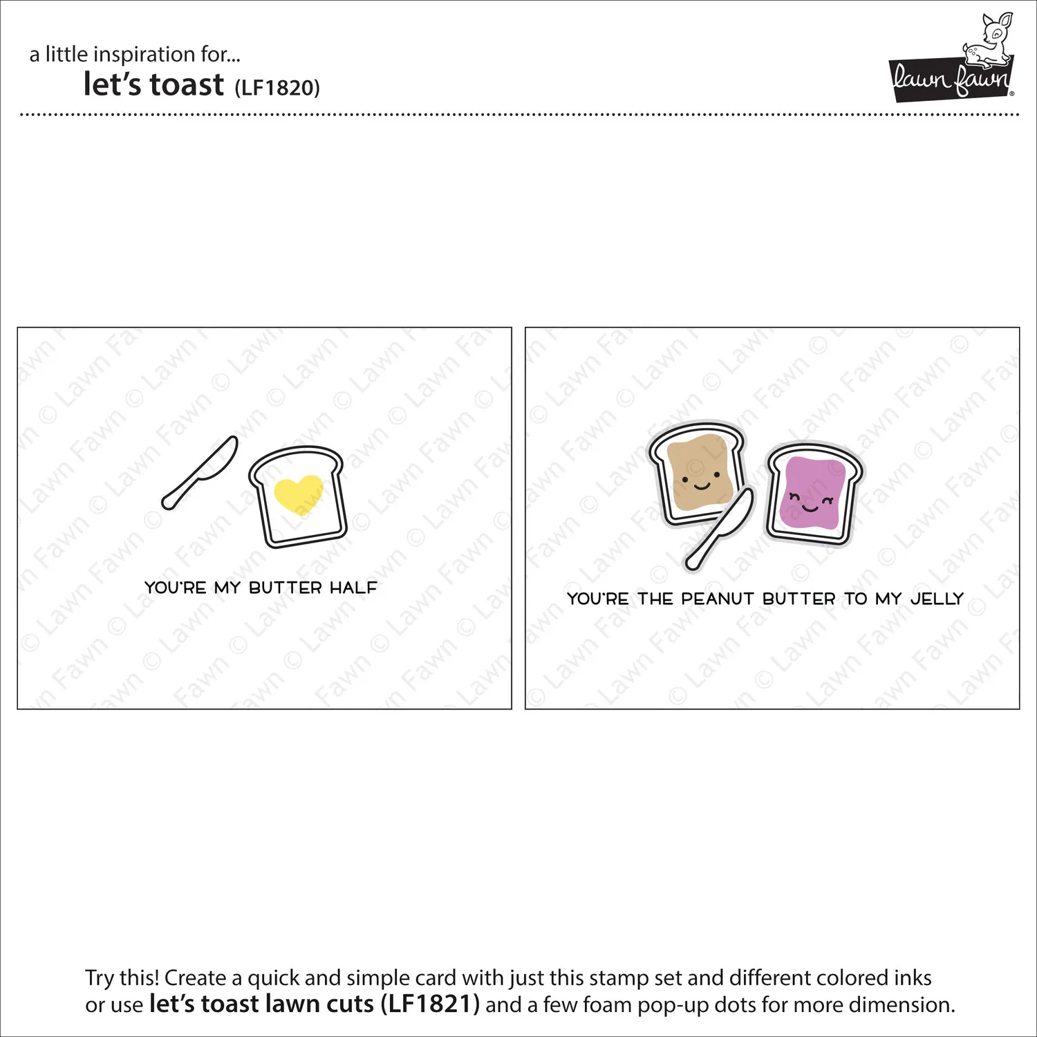 Lawn Fawn Let's Toast Stempelset Toast Toaster