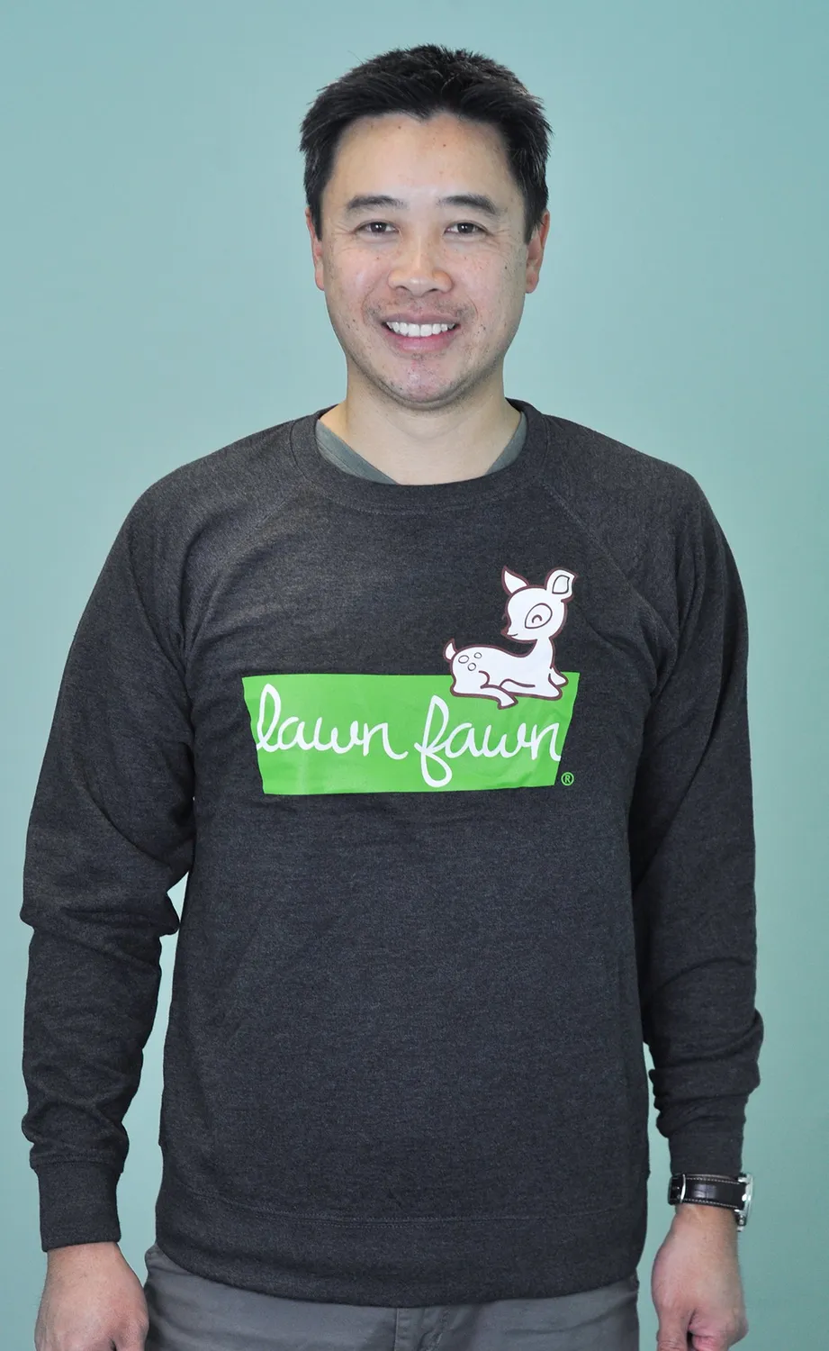 Lawn Fawn Sweatshirt Large Pullover anthrazit Baumwolle
