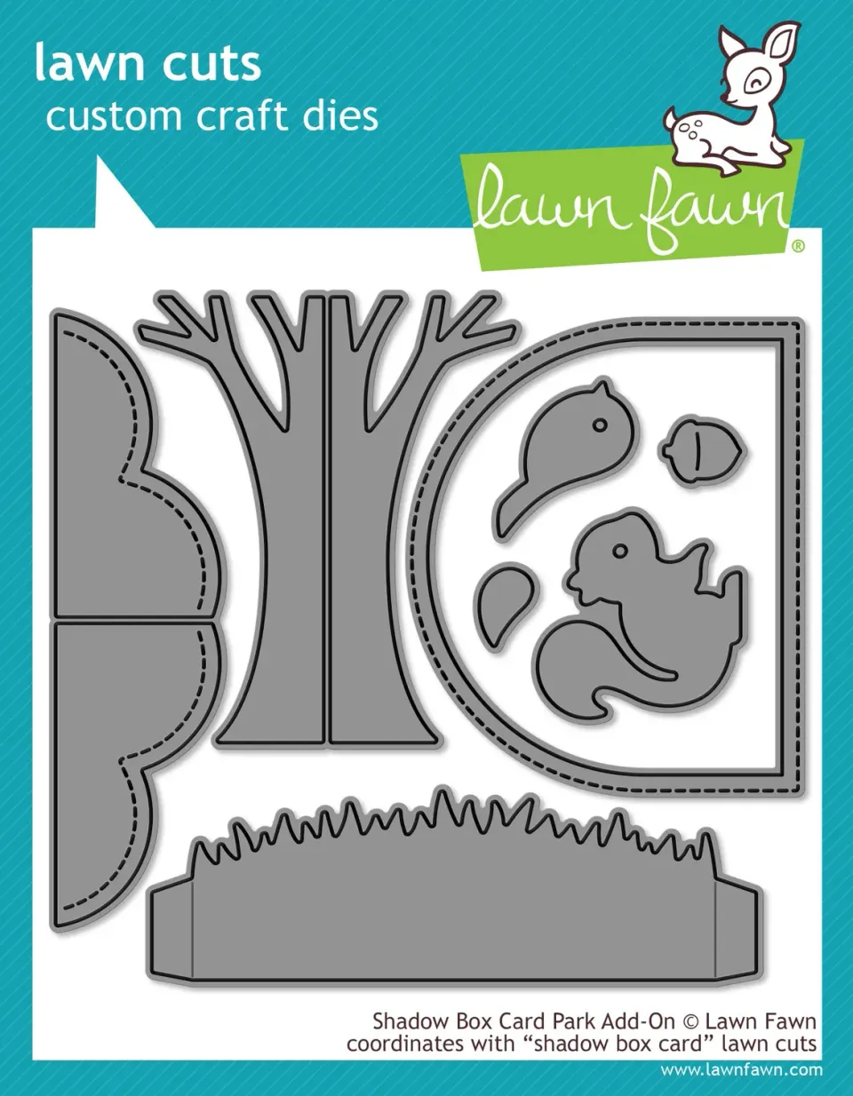 Lawn Fawn Shadow Box Card Park Add-on Stanzen Park