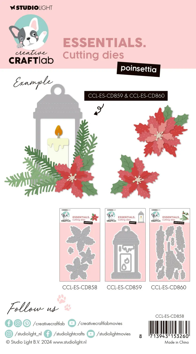 Creative Craftlab Essentials Stanzschablone Poinsettia Weihnachtsstern