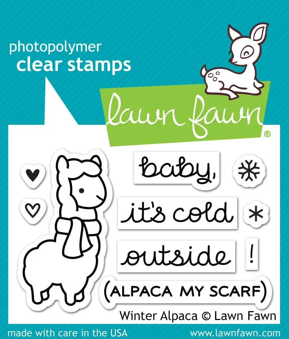 Lawn Fawn Winter Alpaca LF981 Stempelset Mini Winter