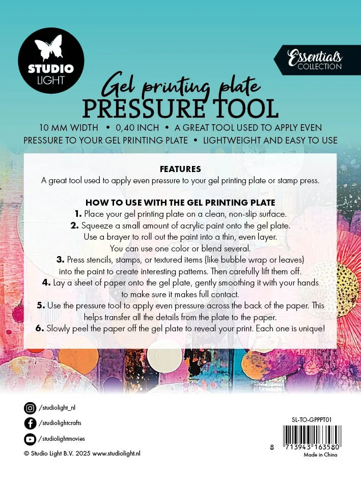 StudioLight Essentials Gel Printing Plate Pressure Tool 10 cm