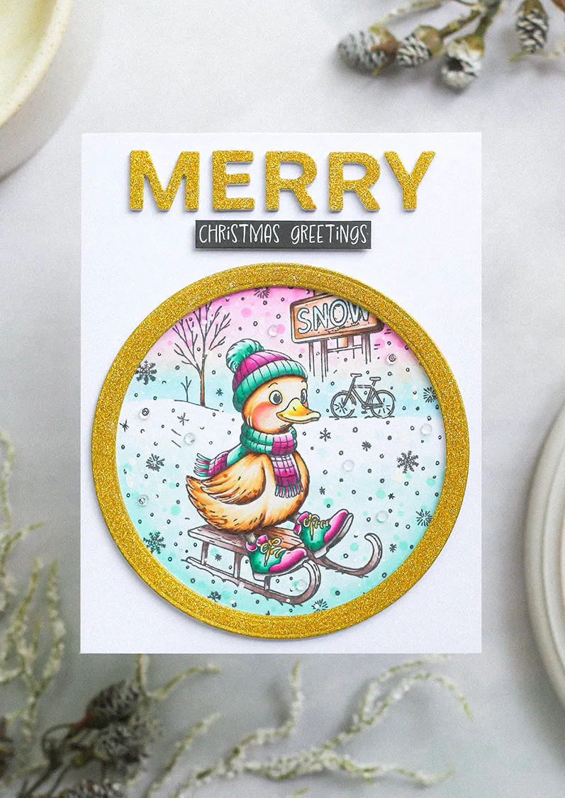 StudioLight Essentials Duck on a Sleigh Clear Stamp Ente