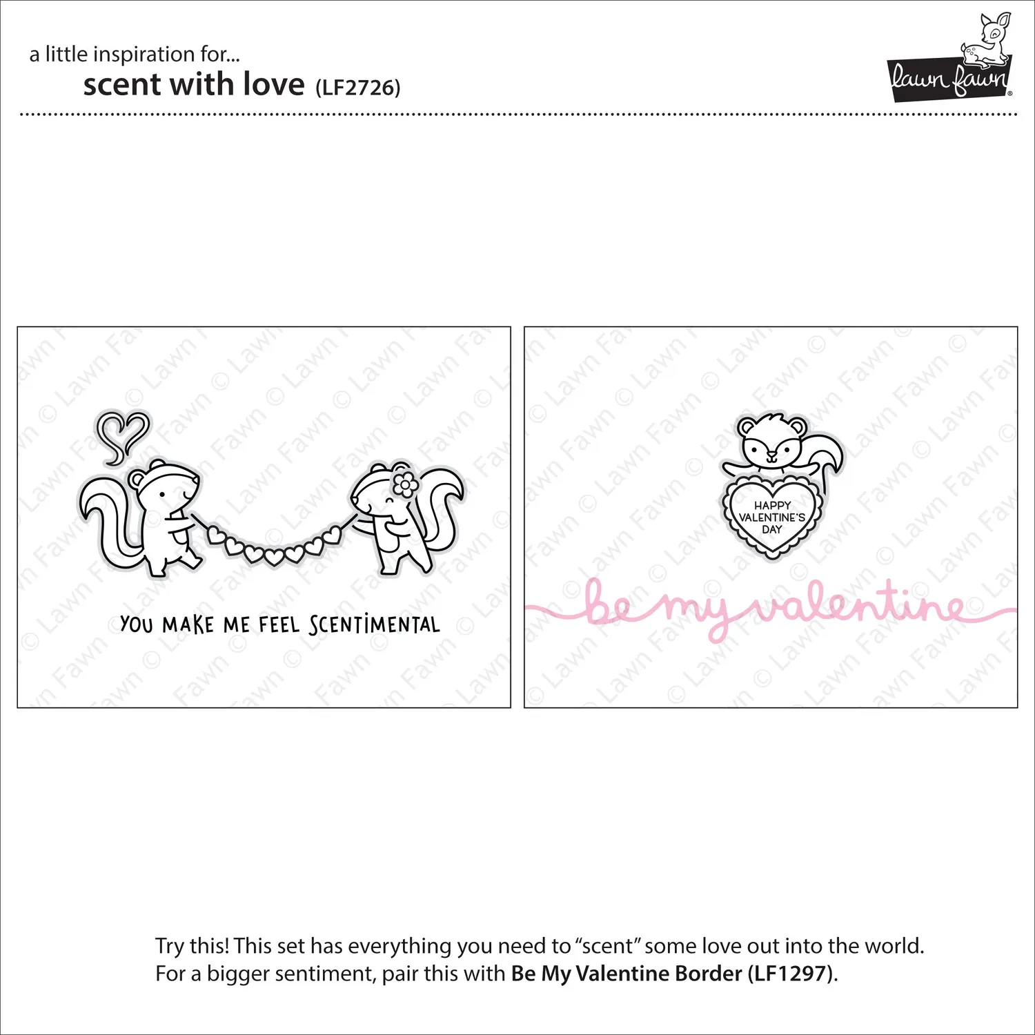 Lawn Fawn Scent with Love Clear Stamps Valentinstag