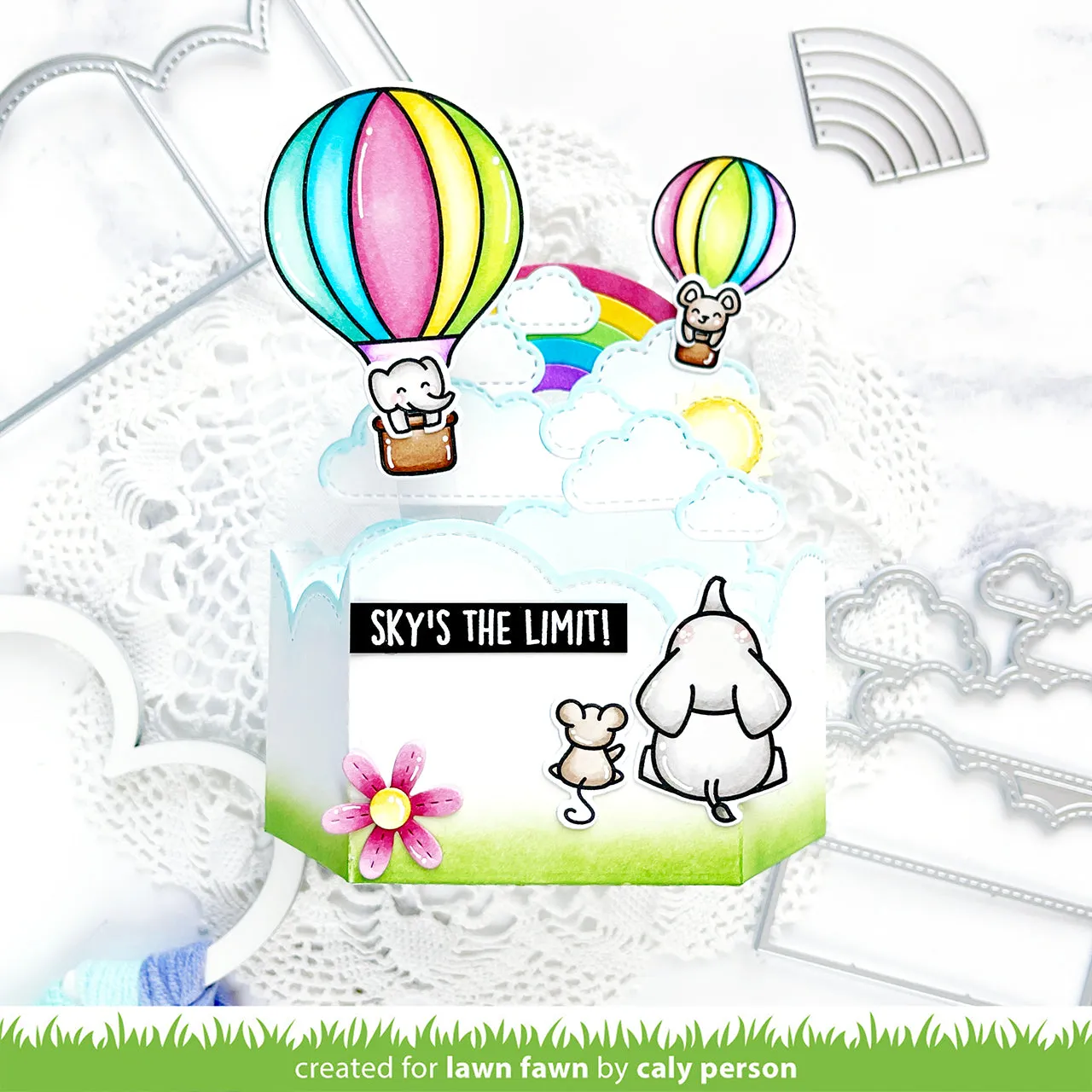 Lawn Fawn Platform Pop-Up Cloud LF3092 Stanzschablonen Wolken