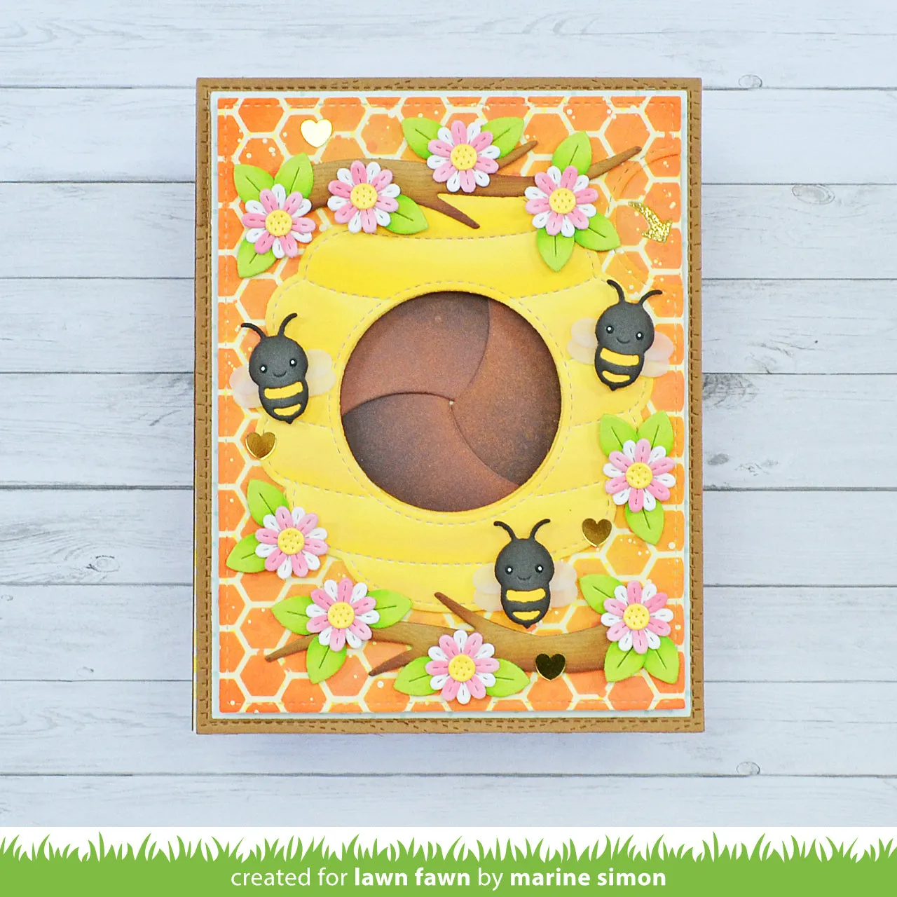 Lawn Fawn Magic Iris Beehive Add-On Stanzschablonen Biene