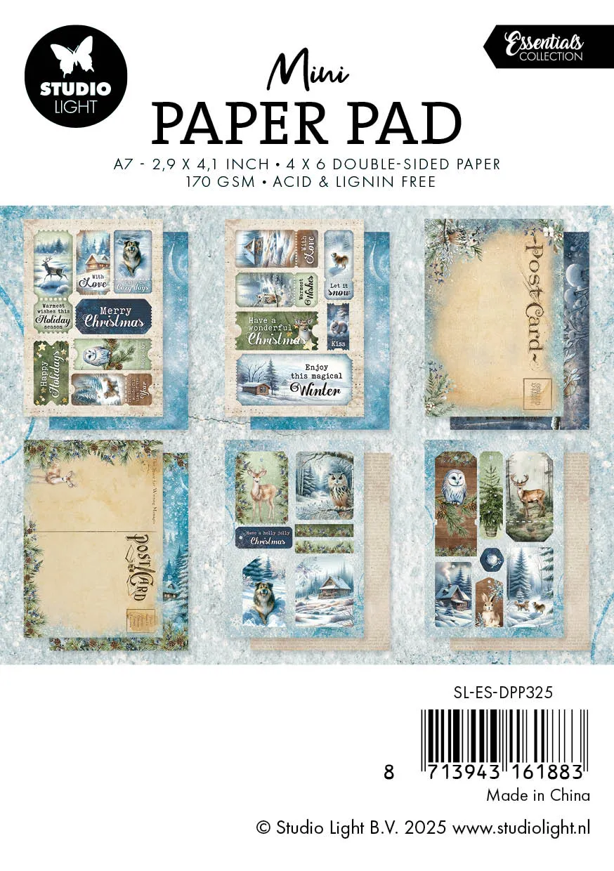 StudioLight Essentials Mini Paper Pad Winter Wonderland 24 Blatt