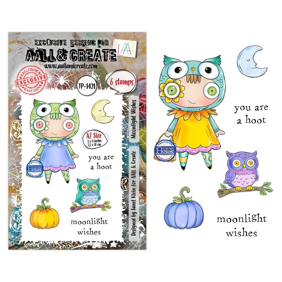 AALL and Create TP-1421 Moonlight Wishes Clear Stamps A7 Halloween