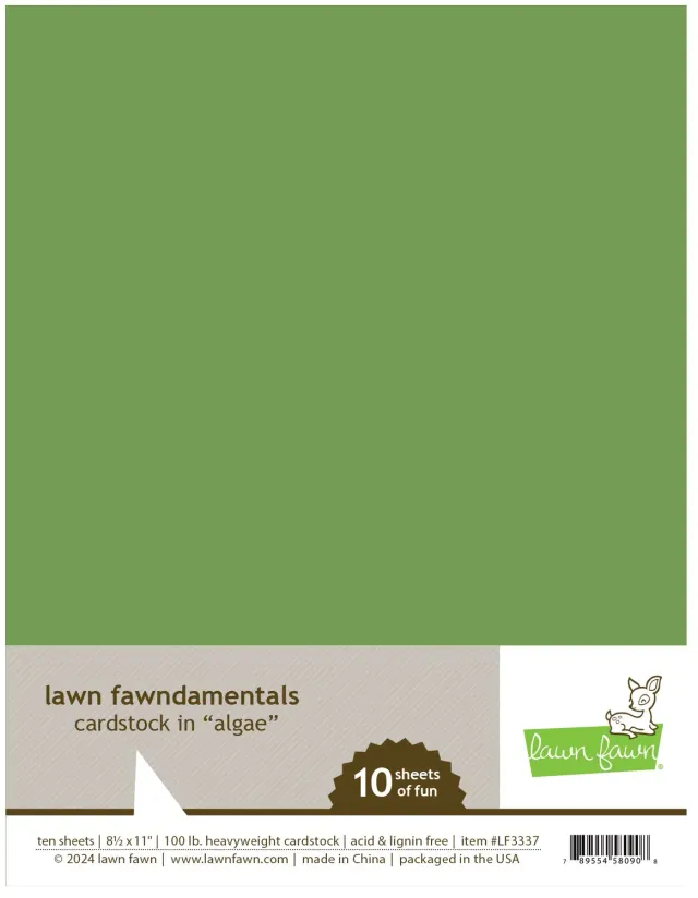 Lawn Fawn Algae Cardstock Grün 10 Bogen