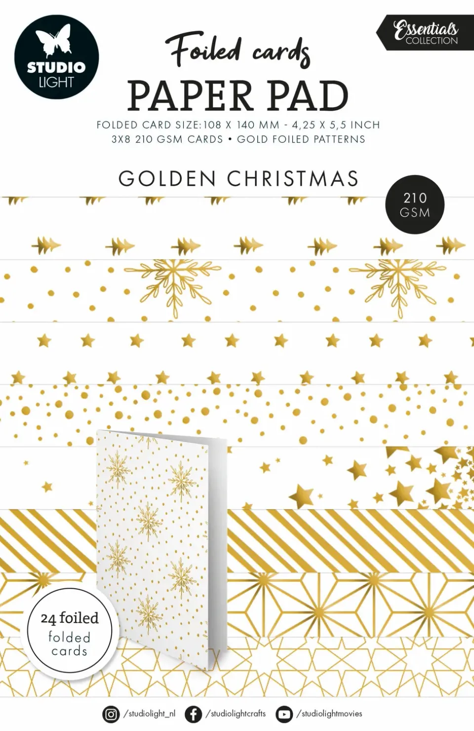 StudioLight Essentials Foiled Cards Golden Patterns