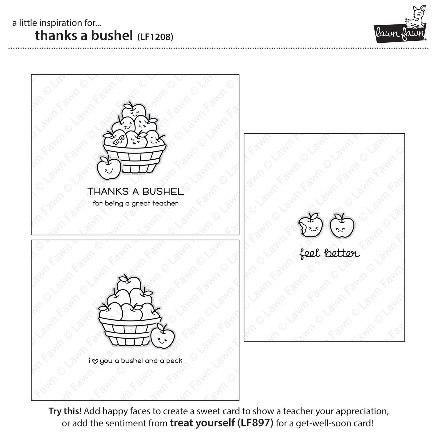 Lawn Fawn Thanks a Bushel Clear Stamps Apfelmotiv