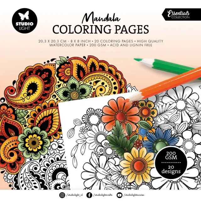 StudioLight Essentials Mandala Malblock 20 Blatt Ausmalen