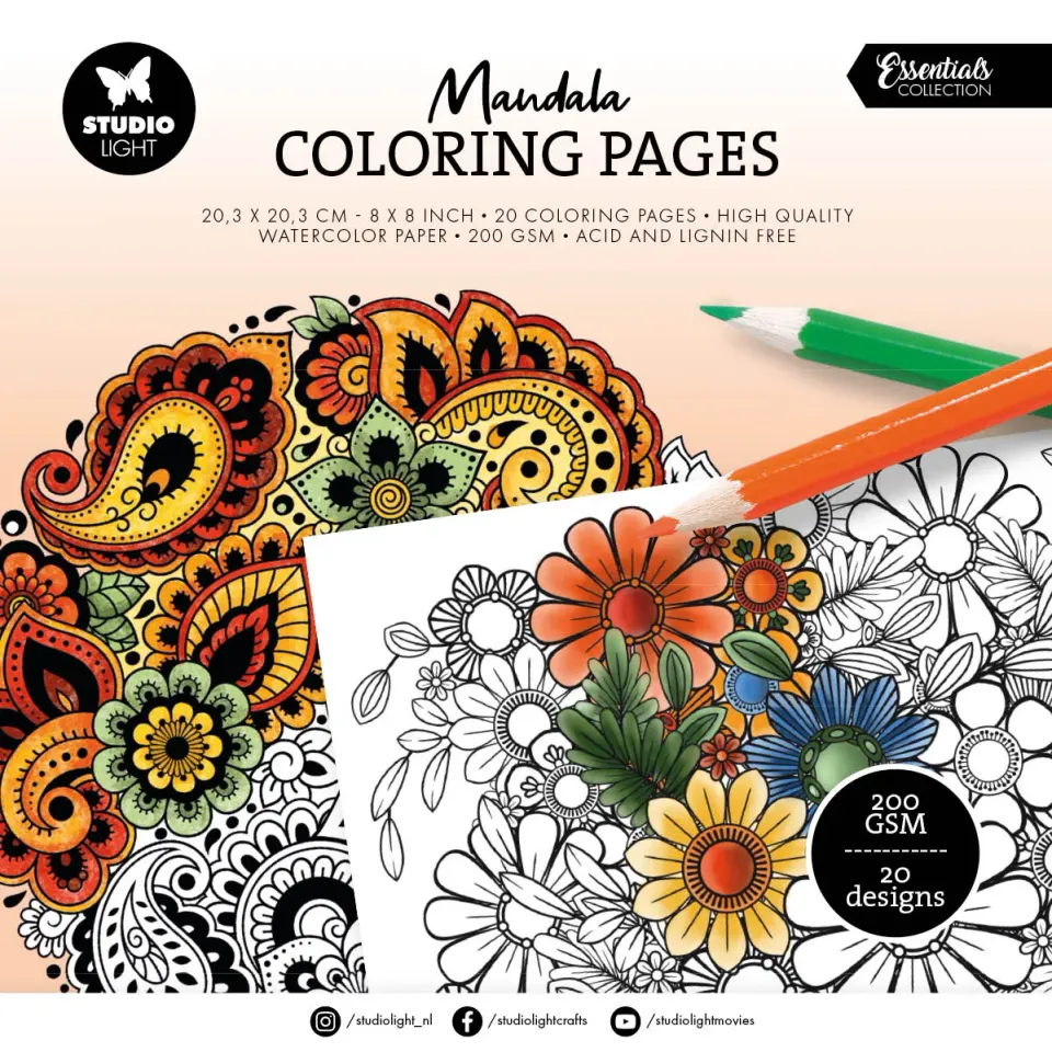 StudioLight Essentials Mandala Malblock 20 Blatt Ausmalen