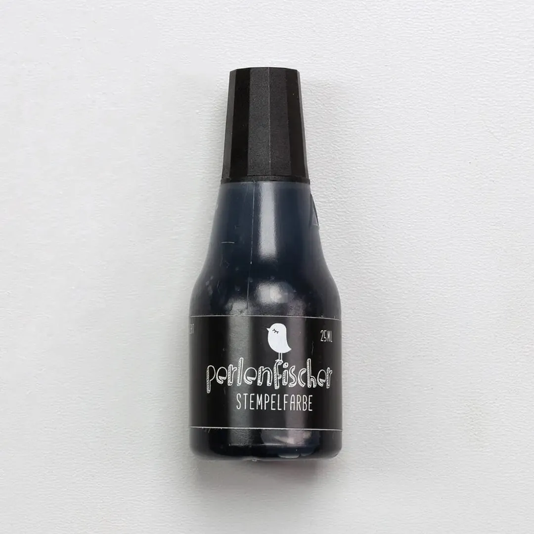 Perlenfischer Nachfüllfläschchen Schwarz Stempelfarbe 25 ml