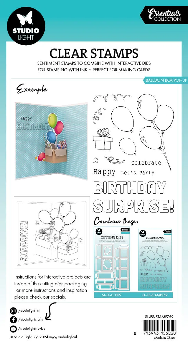 StudioLight Essentials Balloon box pop-up Clear Stempel