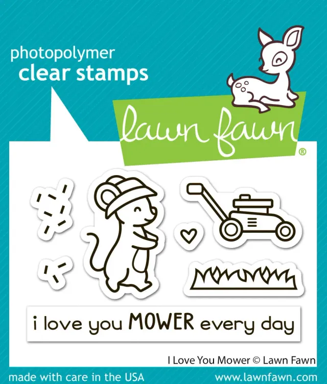 Lawn Fawn I Love You Mower Stempelset Garten Vatertag
