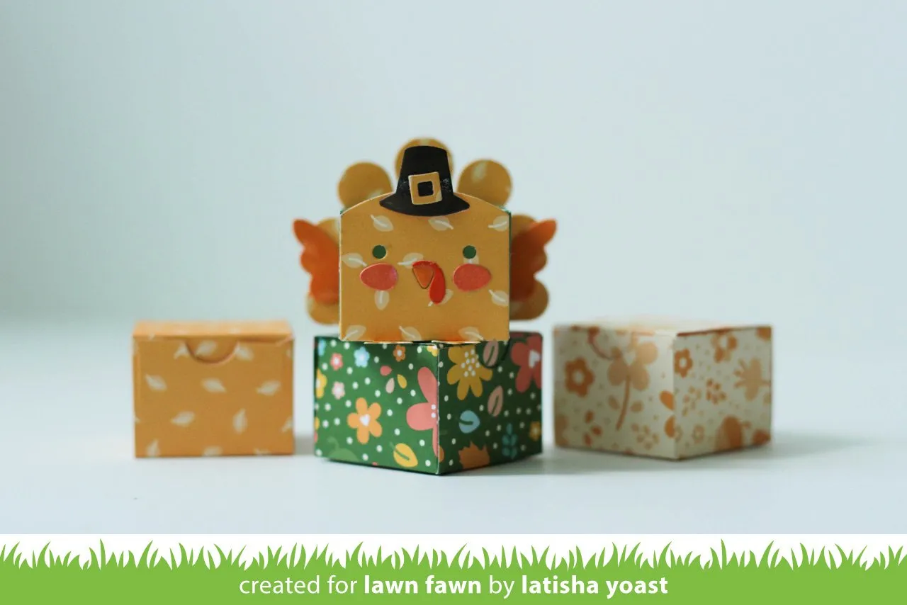 Lawn Fawn Tiny Gift Box Peacock Turkey Stanzen
