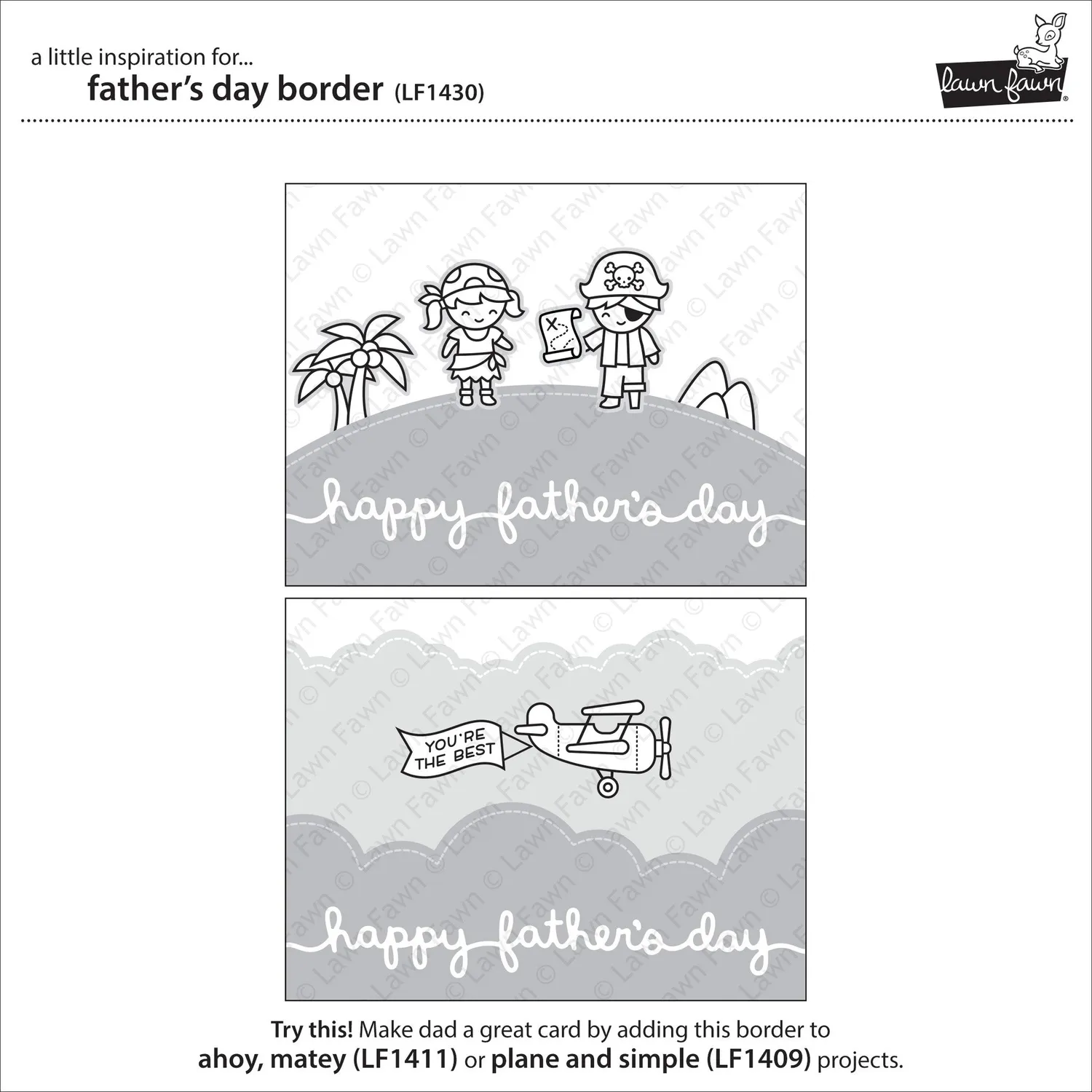 Lawn Fawn Lawn Cuts Father's Day Border Stanzschablone Vatertag