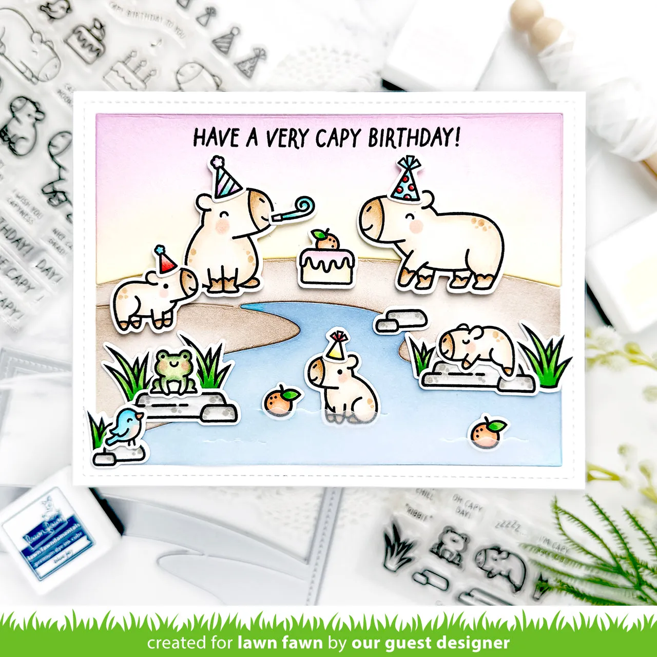 Lawn Fawn Capybaras Add-On LF3767 Clear Stamps schlafend