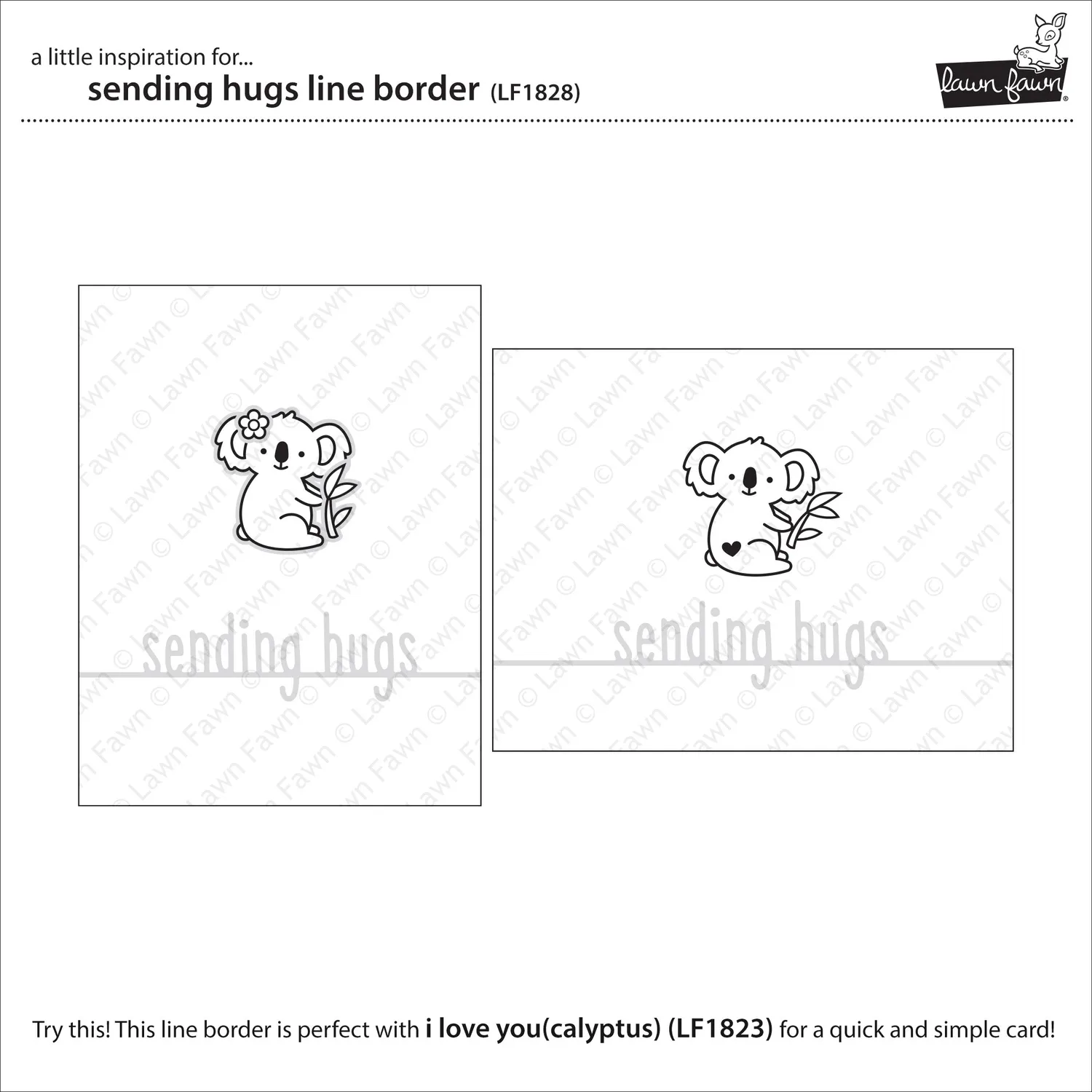 Lawn Fawn Sending Hugs Line Border Stanze 14,6 cm