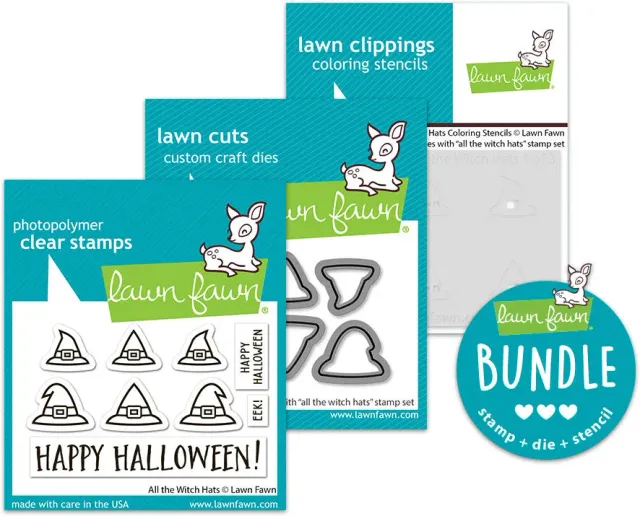 Lawn Fawn All the Witch Hats Stempel Bundle Halloween