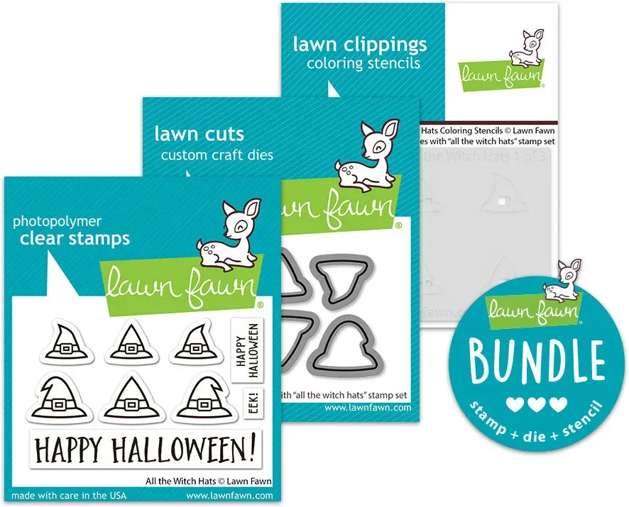 Lawn Fawn All the Witch Hats Stempel Bundle Halloween