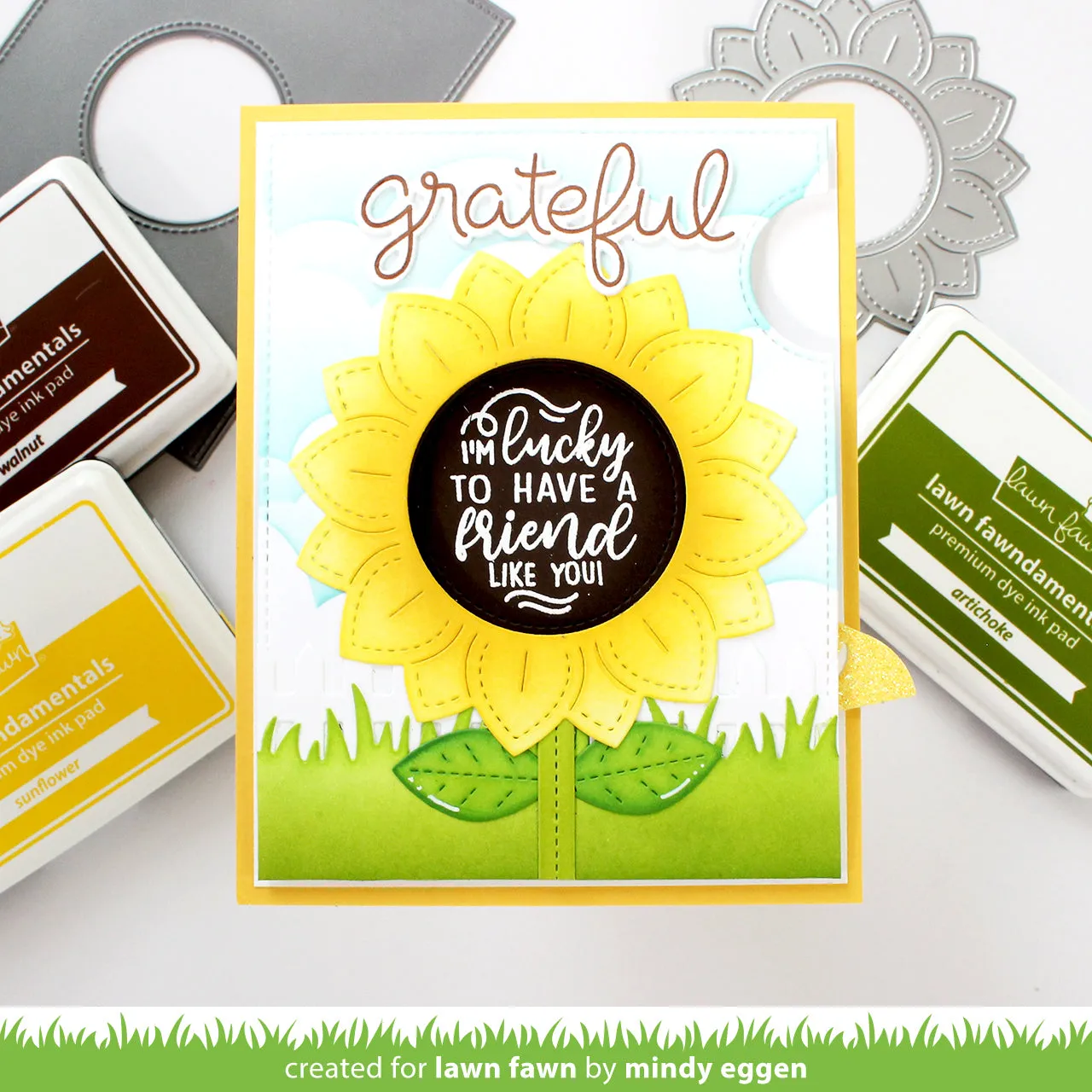 Lawn Fawn Magic Iris Sunflower Add-On Stanzen Sonnenblume