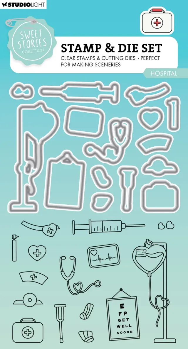 StudioLight Sweet Stories Hospital Stempel + Stanze Genesung