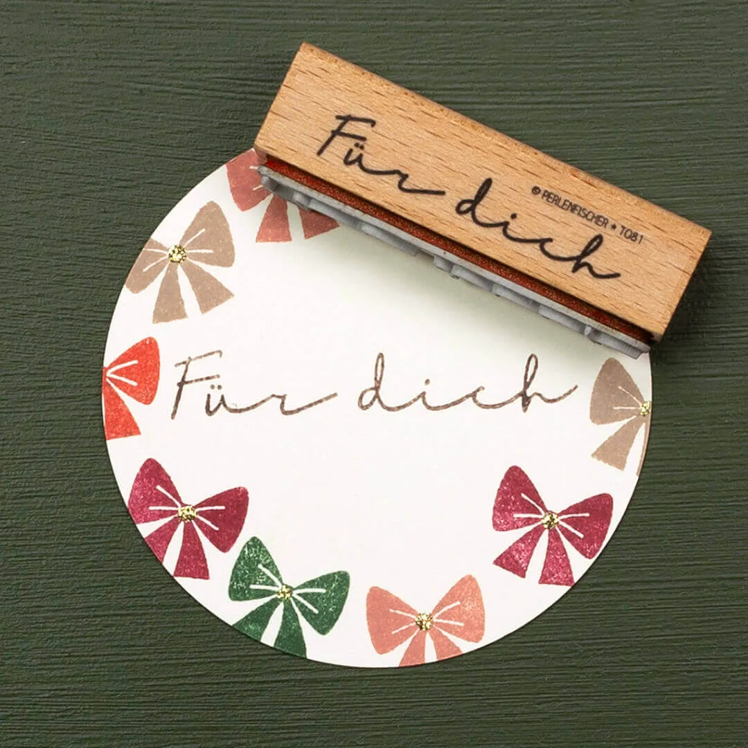 Perlenfischer Für dich Stempel 9x56mm lackiertes Holz