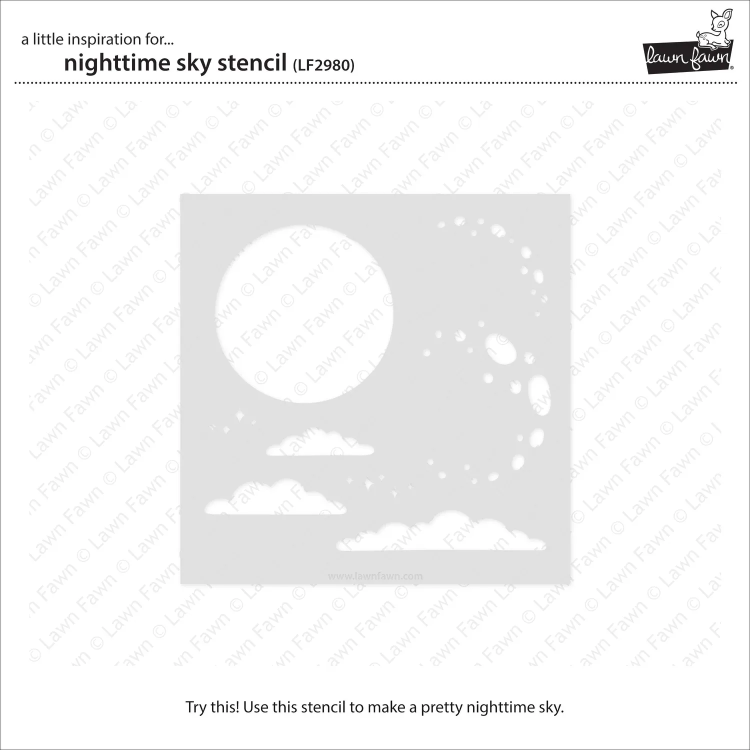 Lawn Fawn Nighttime Sky Schablone 15x15 Nachthimmel