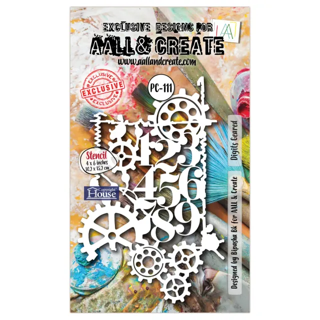 AALL and Create PC-111 Digits Geared Schablone 10x15 cm Zahlen
