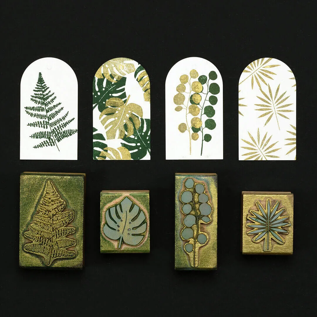 Perlenfischer Eukalyptus Stempel 62x22 mm Holzgriff