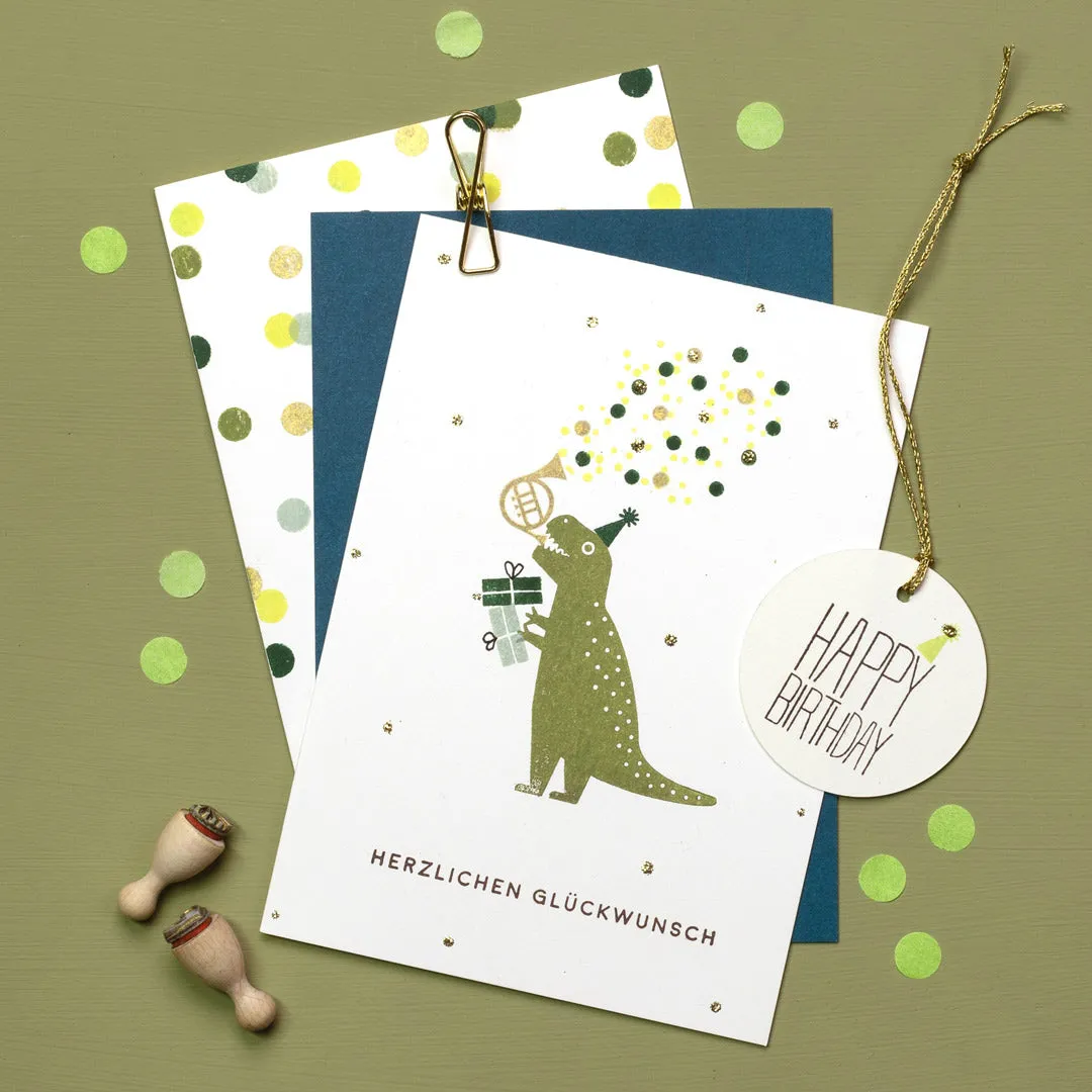 Perlenfischer Typo Happy Birthday 3 Stempel 27x25 mm