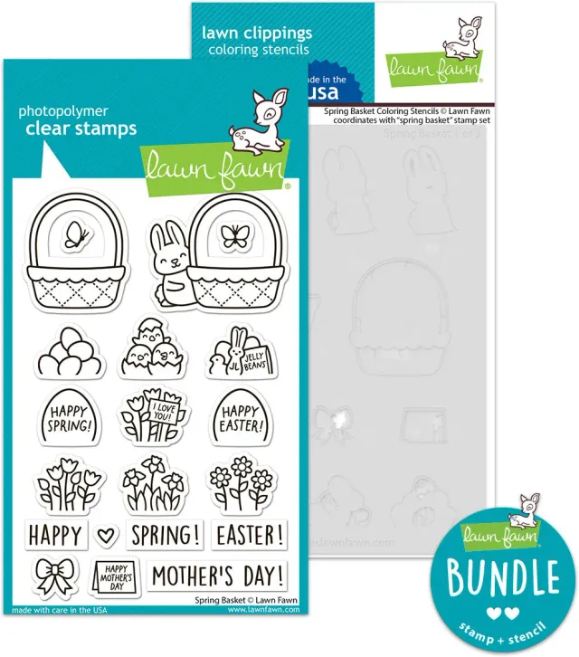Lawn Fawn Spring Basket Stempelset + Schablonen Bundle